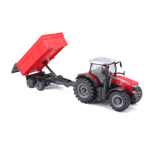 10CM MASSEY FERGUSSON 8740S TRACTOR WITH TIPPING TRAILER